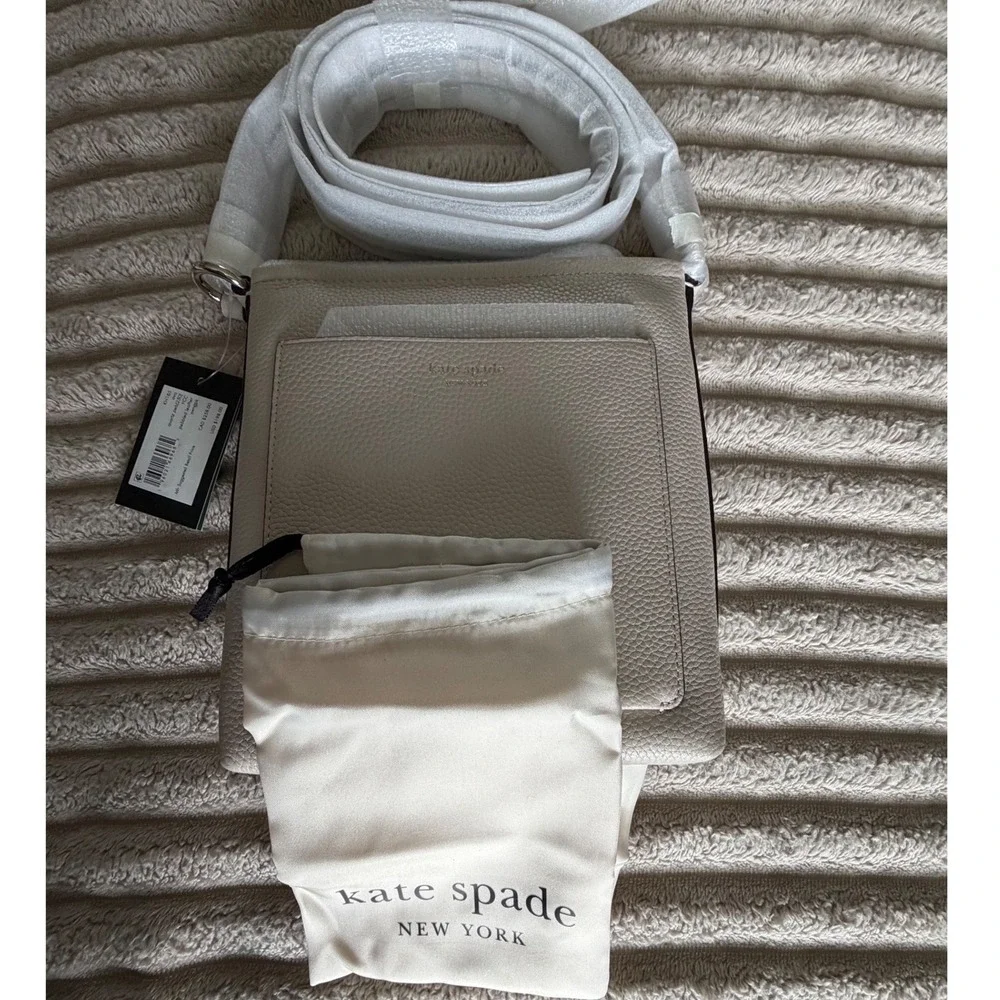 Kate Spade New York Ava Small Swingpack‎ Beige Pebbled Leather